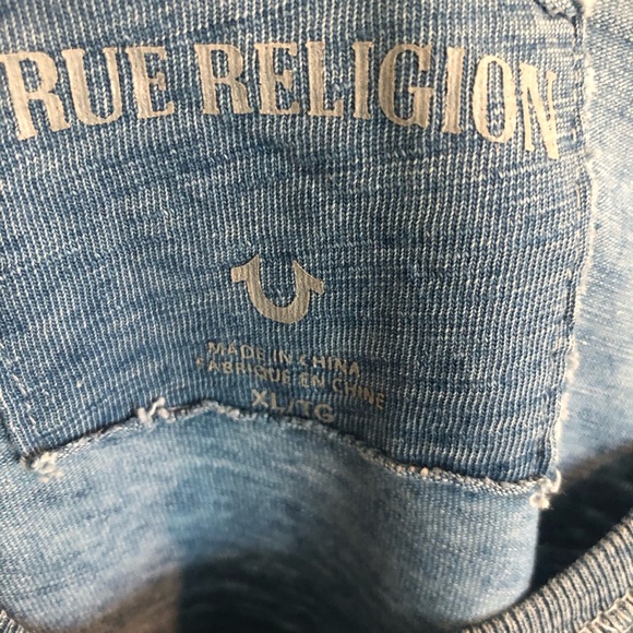 True Religion Blue Buddha Burnout Tee - Picture 5 of 6